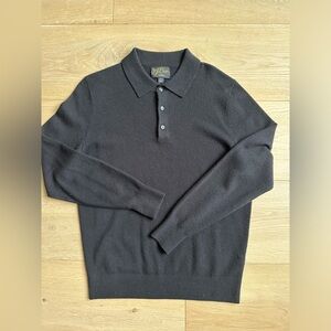JCREW Cashmere collared sweater-polo - BLACK - SMALL